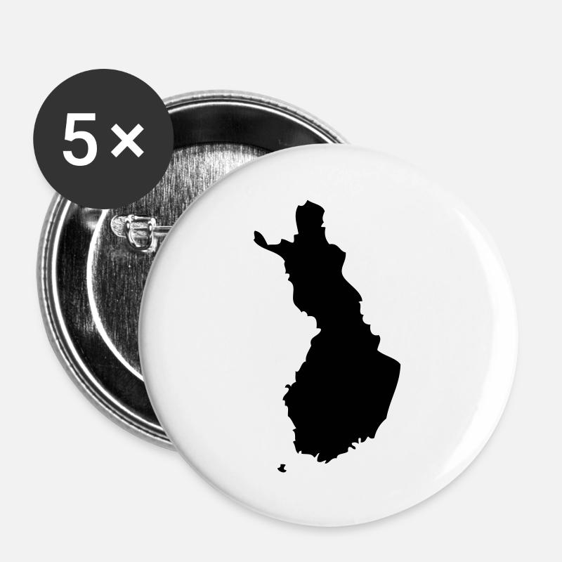 Finland - Buttons large 2.2''/56 mm (5-pack) - white