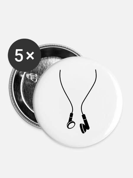 headphones - Buttons groß 56 mm (5er Pack) - Weiß