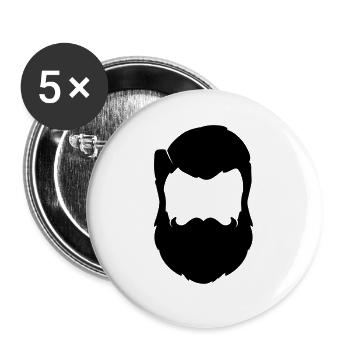 Beard - Buttons large 2.2''/56 mm (5-pack) - white - Front