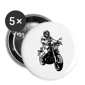 biker - Buttons large 2.2''/56 mm (5-pack) - white - Front