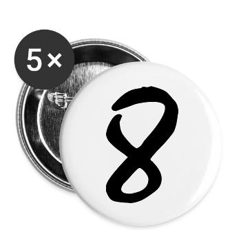 8 - Buttons groß 56 mm (5er Pack) - Weiß - Vorne