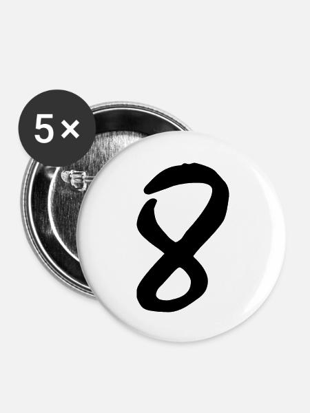 8 - Buttons groß 56 mm (5er Pack) - Weiß