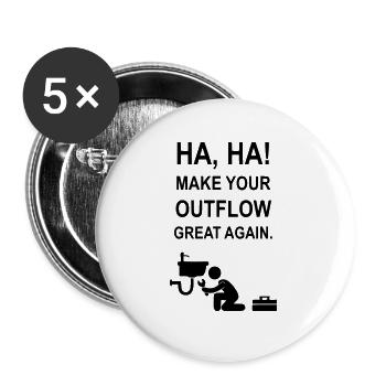 Make your drain great again - Buttons large 2.2''/56 mm (5-pack) - white - Front