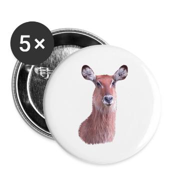 Waterbuck - Antelope - Wildlife in Africa - Buttons large 2.2''/56 mm (5-pack) - white - Front