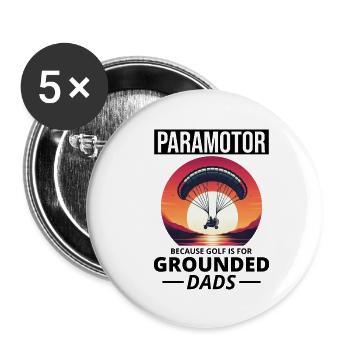 Paramotor Pilot Paramotoring Powered Paraglider - Buttons large 2.2''/56 mm (5-pack) - white - Front