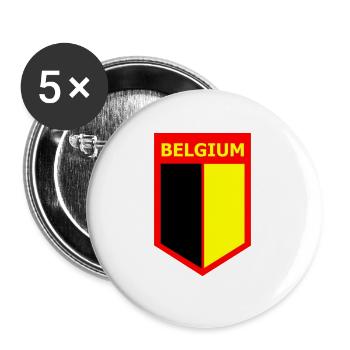 FLAGGE BELGIEN - Buttons groß 56 mm (5er Pack) - Weiß - Vorne