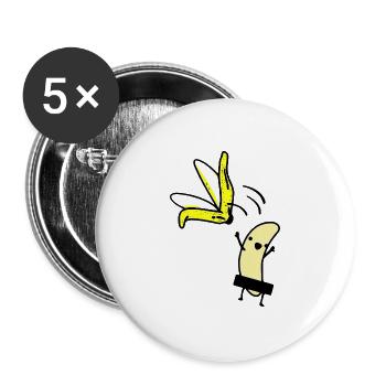 Banana without shell - Buttons large 2.2''/56 mm (5-pack) - white - Front