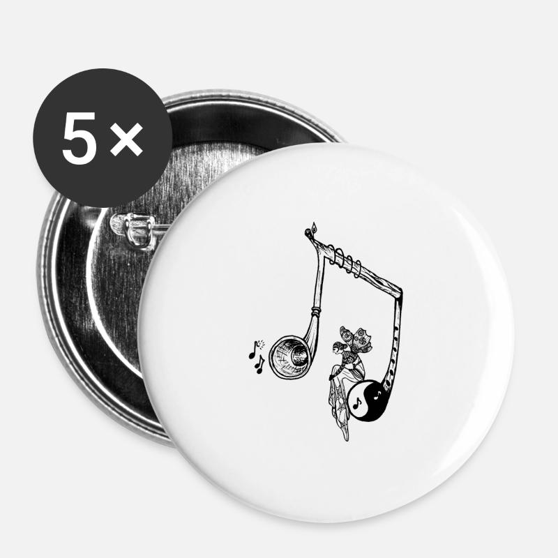 MysticalNote - Lot de 5 grands badges (56 mm) - blanc