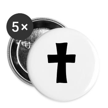 Cross Emoji Sketch Dessin Noir - Lot de 5 grands badges (56 mm) - blanc - Devant