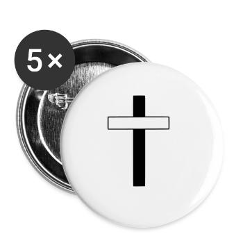 Cross Emoji Sketch Dessin Noir - Lot de 5 grands badges (56 mm) - blanc - Devant