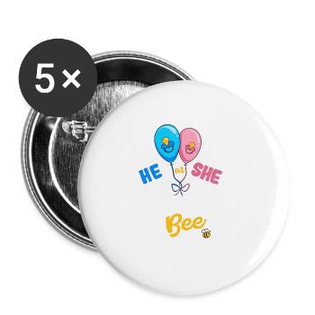 He or She Sister To Bee Best Sist Ever Big Sister - Buttons large 2.2''/56 mm (5-pack) - white - Front