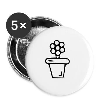 Plant drawing nature sketch black - Buttons large 2.2''/56 mm (5-pack) - white - Front