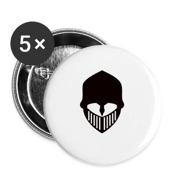Knight's helmet design - black knight - Buttons large 2.2''/56 mm (5-pack) - white - Front