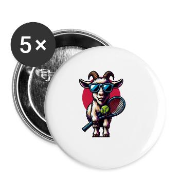 Conception de joueur de tennis de chèvre drôle - Lot de 5 grands badges (56 mm) - blanc - Devant
