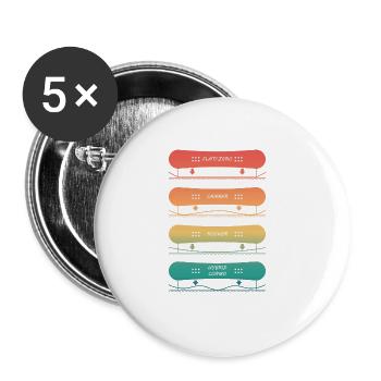 Different Snowboard Board Types - Buttons large 2.2''/56 mm (5-pack) - white - Front