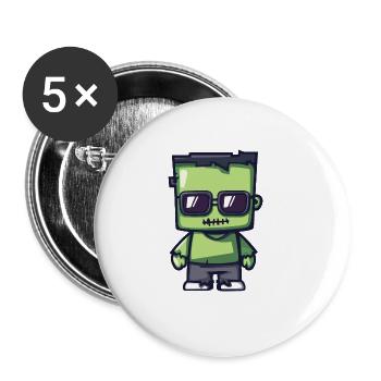 Zombie Halloween Cool - Lot de 5 grands badges (56 mm) - blanc - Devant