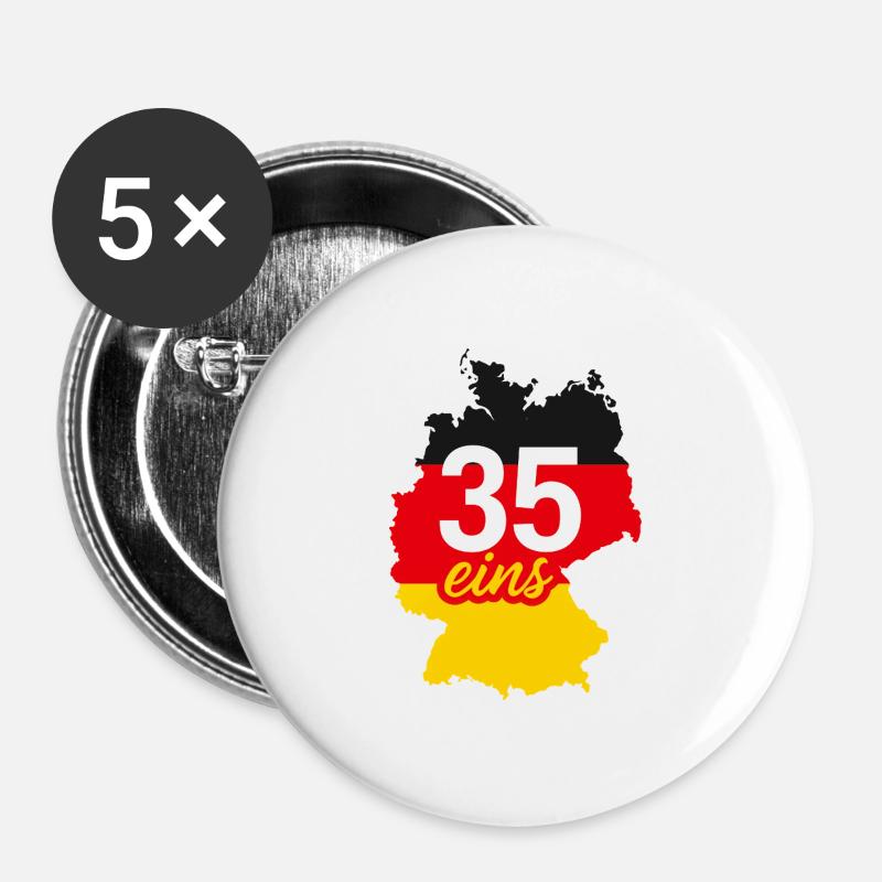 35 years of German unity - Buttons large 2.2''/56 mm (5-pack) - white