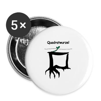 Mathe Spruch Quadratwurzel - Buttons groß 56 mm (5er Pack) - Weiß - Vorne