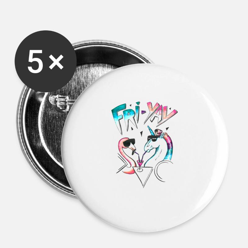 FRI-YAY - Buttons large 2.2''/56 mm (5-pack) - white