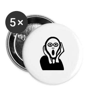 Der Schrei, die Krise - Buttons groß 56 mm (5er Pack) - Weiß - Vorne