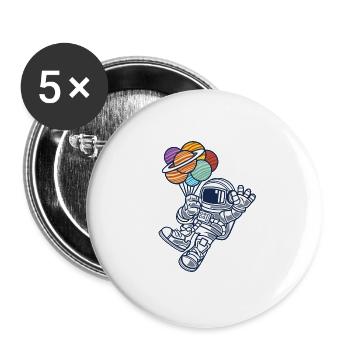 Astronaut with balloons - Buttons large 2.2''/56 mm (5-pack) - white - Front