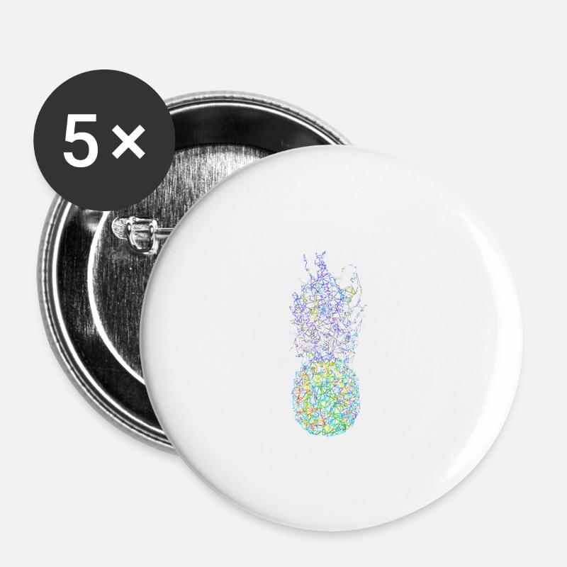 NeonAnanas - Buttons large 2.2''/56 mm (5-pack) - white
