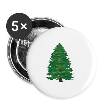 black forest Schwarzwald Tanne 03 435 - Buttons groß 56 mm (5er Pack) - Weiß - Vorne