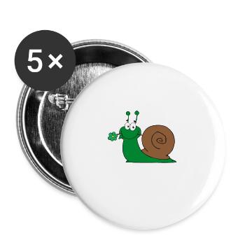 Escargot Doux Schngge - Lot de 5 grands badges (56 mm) - blanc - Devant