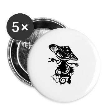shroom iii 23 - Lot de 5 grands badges (56 mm) - blanc - Devant
