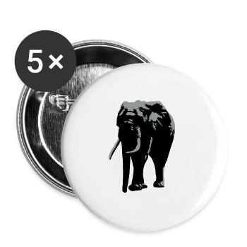 Elephant - Buttons large 2.2''/56 mm (5-pack) - white - Front