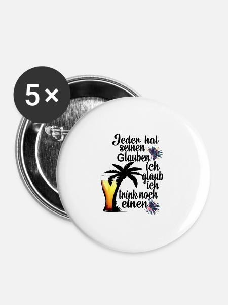 Urlaub - Buttons groß 56 mm (5er Pack) - Weiß