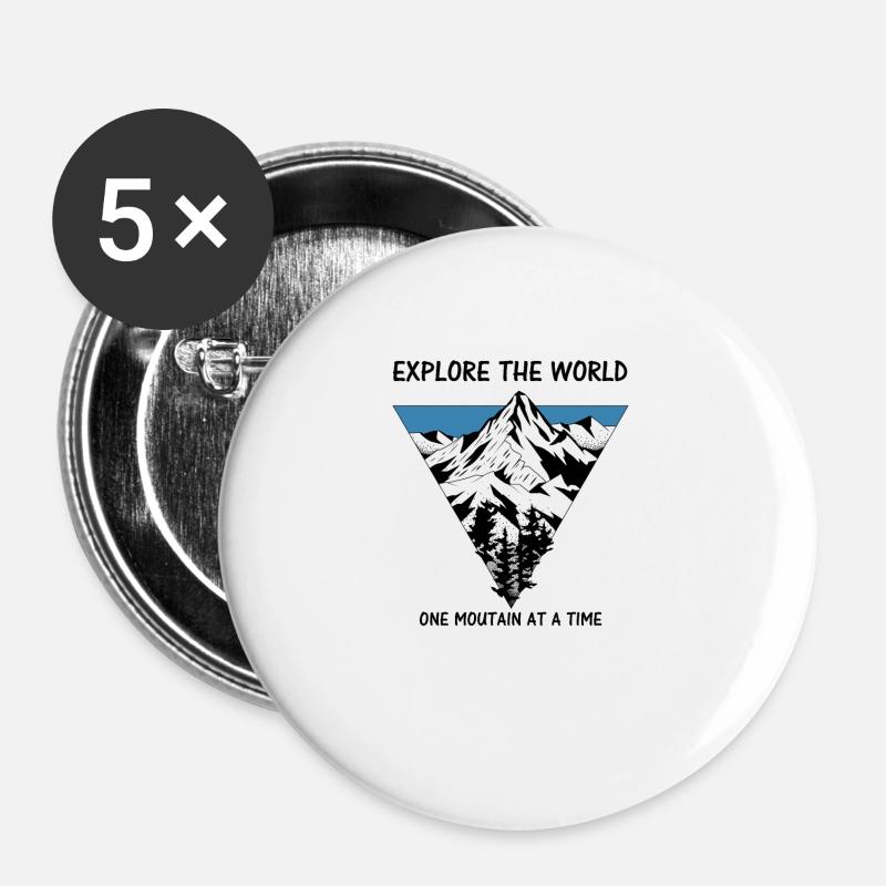 One moutain at a time - Buttons large 2.2''/56 mm (5-pack) - white