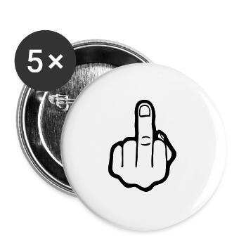 Finger, Fuck you (cheap!) - Lot de 5 grands badges (56 mm) - blanc - Devant