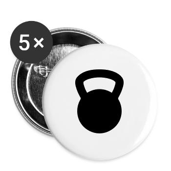 kettlebell - Lot de 5 grands badges (56 mm) - blanc - Devant