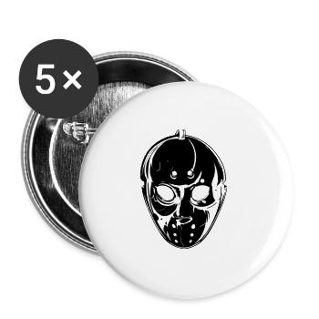 Hockey-Maske - Buttons groß 56 mm (5er Pack) - Weiß - Vorne