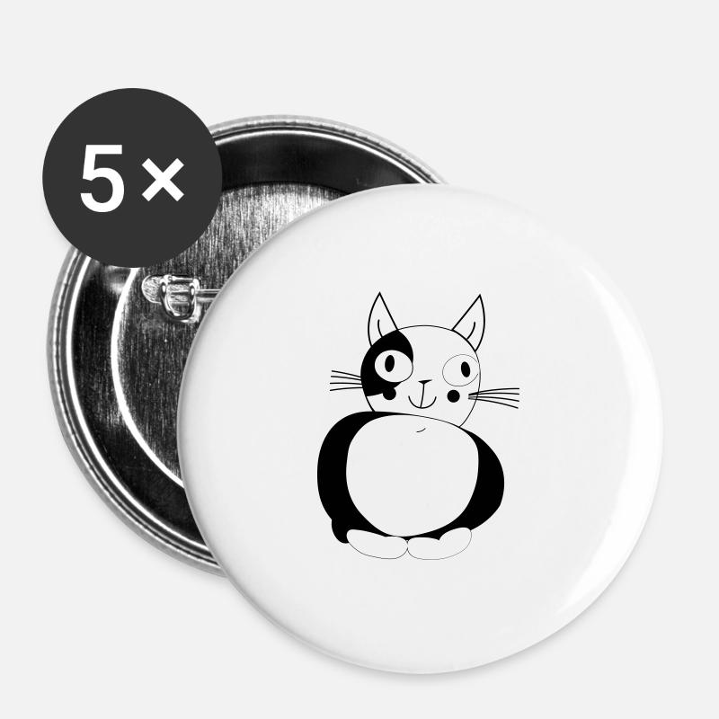 Cat - cat - Buttons large 2.2''/56 mm (5-pack) - white