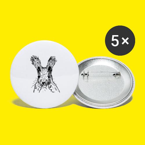 squirrel drawing - Buttons large 2.2''/56 mm (5-pack)