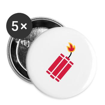 Bombe dynamite - Lot de 5 grands badges (56 mm) - blanc - Devant