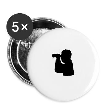 Watching binoculars silhouette - Buttons large 2.2''/56 mm (5-pack) - white - Front