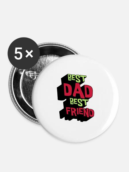 Best dad Best Friend - Buttons large 2.2''/56 mm (5-pack) - white
