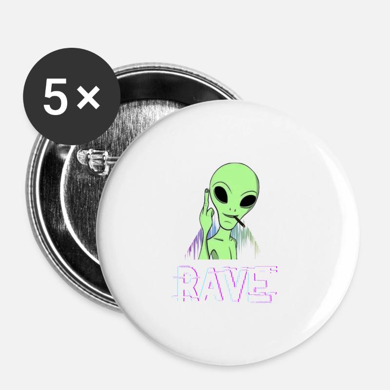 rave - Buttons large 2.2''/56 mm (5-pack) - white