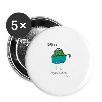 Pensée Shadokienne - Lot de 5 grands badges (56 mm) - blanc - Devant