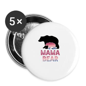 Mama Bear - Buttons large 2.2''/56 mm (5-pack) - white - Front