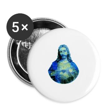 Starry Night Jesus van Gogh Jesus Christ Jesus - Buttons large 2.2''/56 mm (5-pack) - white - Front