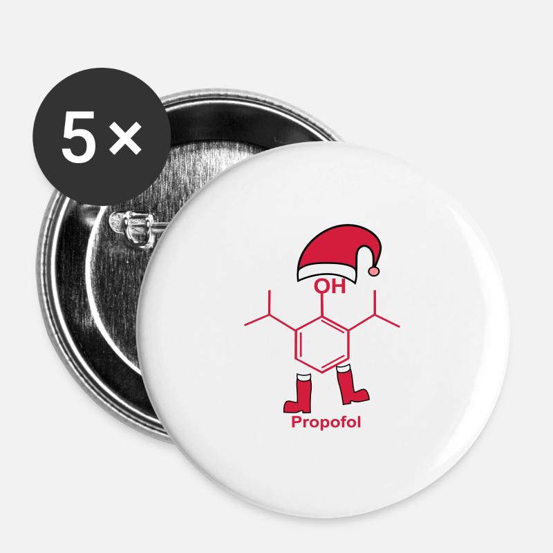 Propofol santa claus - Buttons large 2.2''/56 mm (5-pack) - white