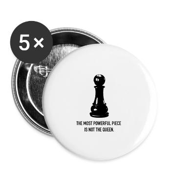 Chess and Socialism - Buttons large 2.2''/56 mm (5-pack) - white - Front