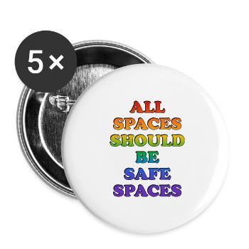 All spaces should be safe spaces - Buttons large 2.2''/56 mm (5-pack) - white - Front