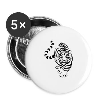 tiger T Shirt selber gestalten - Buttons groß 56 mm (5er Pack) - Weiß - Vorne