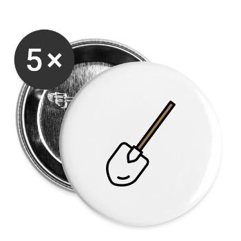 Shovel Tool Gardening - Buttons large 2.2''/56 mm (5-pack) - white - Front