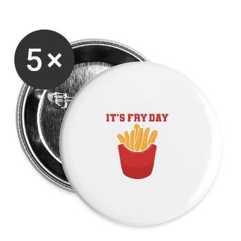 It's Roast Day Dedicated Worker Gift - Buttons large 2.2''/56 mm (5-pack) - white - Front